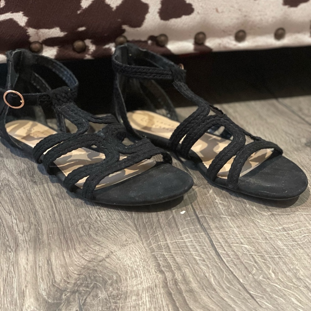 Women's Black Strappy Sandals